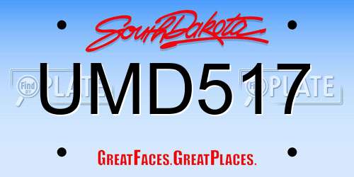 UMD517 South Dakota License Plate