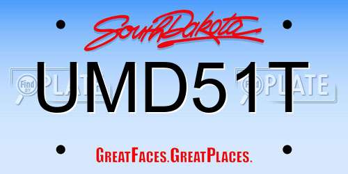 UMD51T South Dakota License Plate