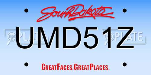 UMD51Z South Dakota License Plate