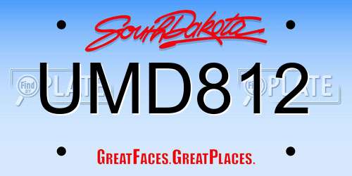 UMD812 South Dakota License Plate