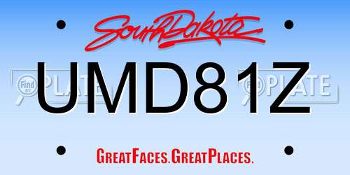UMD81Z South Dakota License Plate