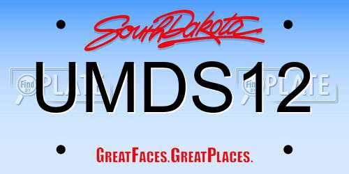 UMDS12 South Dakota License Plate