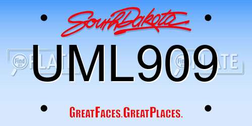 UML909 South Dakota License Plate