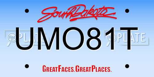 UMO81T South Dakota License Plate