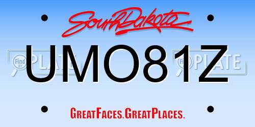 UMO81Z South Dakota License Plate