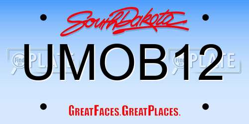 UMOB12 South Dakota License Plate
