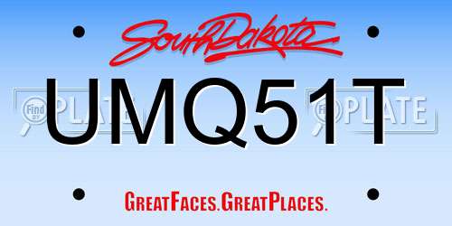 UMQ51T South Dakota License Plate
