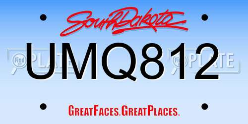 UMQ812 South Dakota License Plate