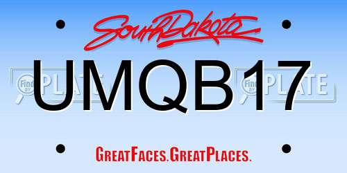 UMQB17 South Dakota License Plate