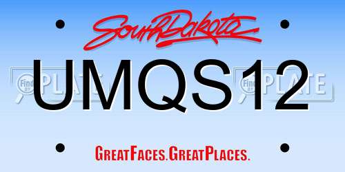 UMQS12 South Dakota License Plate