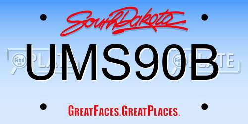 UMS90B South Dakota License Plate