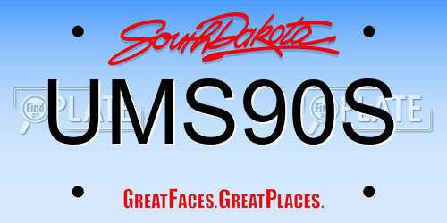 UMS90S South Dakota License Plate