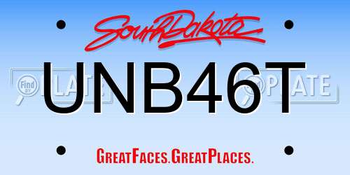 UNB46T South Dakota License Plate