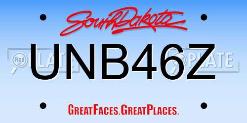 UNB46Z South Dakota License Plate