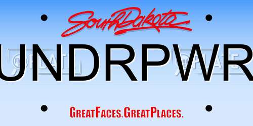 UNDRPWR South Dakota License Plate