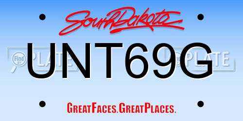 UNT69G South Dakota License Plate