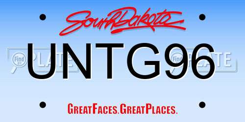UNTG96 South Dakota License Plate