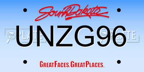 UNZG96 South Dakota License Plate