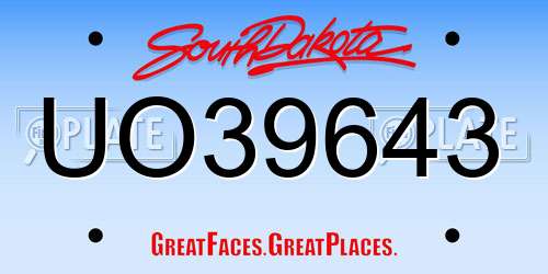 UO39643 South Dakota License Plate
