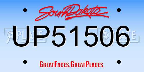 UP51506 South Dakota License Plate