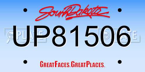 UP81506 South Dakota License Plate