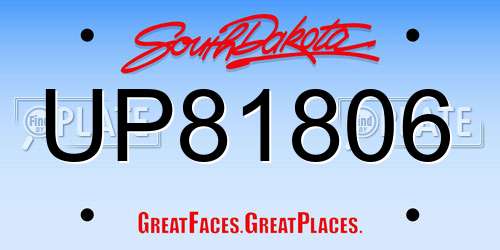 UP81806 South Dakota License Plate