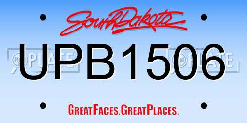 UPB1506 South Dakota License Plate