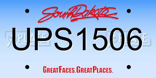UPS1506 South Dakota License Plate