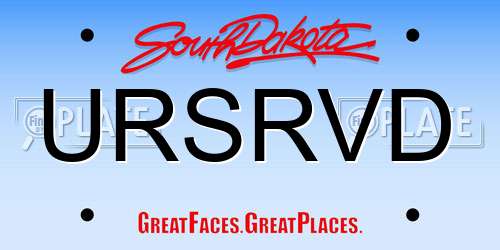 URSRVD South Dakota License Plate