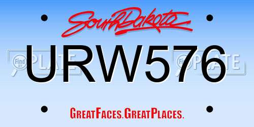 URW576 South Dakota License Plate