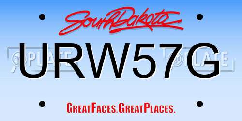 URW57G South Dakota License Plate