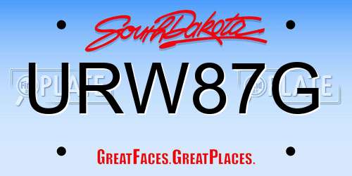 URW87G South Dakota License Plate
