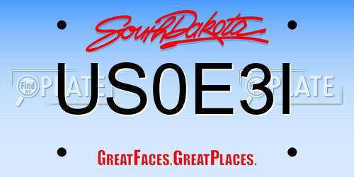 US0E3I South Dakota License Plate