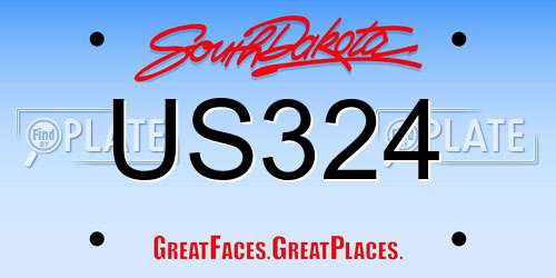 US324 South Dakota License Plate