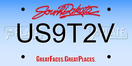 US9T2V South Dakota License Plate