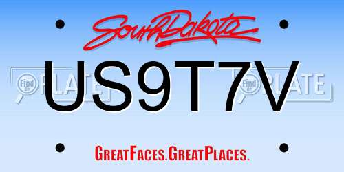 US9T7V South Dakota License Plate