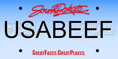USABEEF South Dakota License Plate