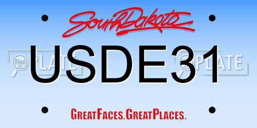 USDE31 South Dakota License Plate