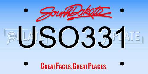 USO331 South Dakota License Plate