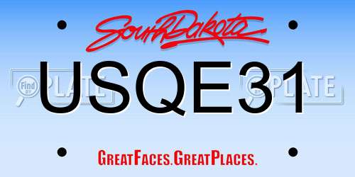 USQE31 South Dakota License Plate