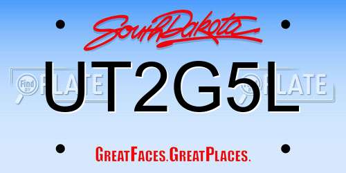 UT2G5L South Dakota License Plate