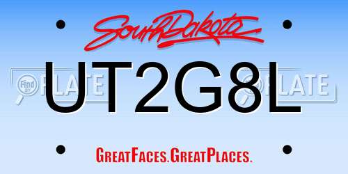 UT2G8L South Dakota License Plate