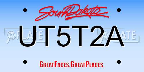 UT5T2A South Dakota License Plate
