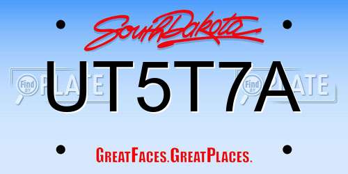 UT5T7A South Dakota License Plate