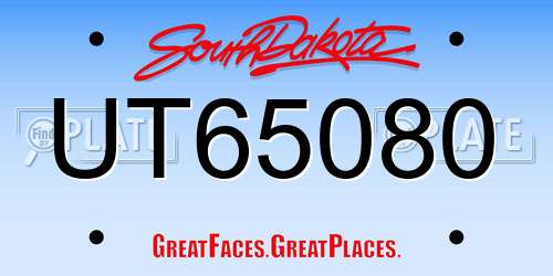 UT65080 South Dakota License Plate