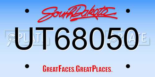 UT68050 South Dakota License Plate