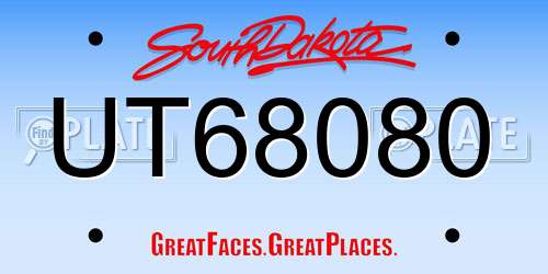 UT68080 South Dakota License Plate