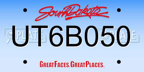 UT6B050 South Dakota License Plate