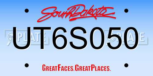 UT6S050 South Dakota License Plate
