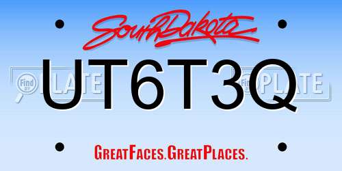 UT6T3Q South Dakota License Plate